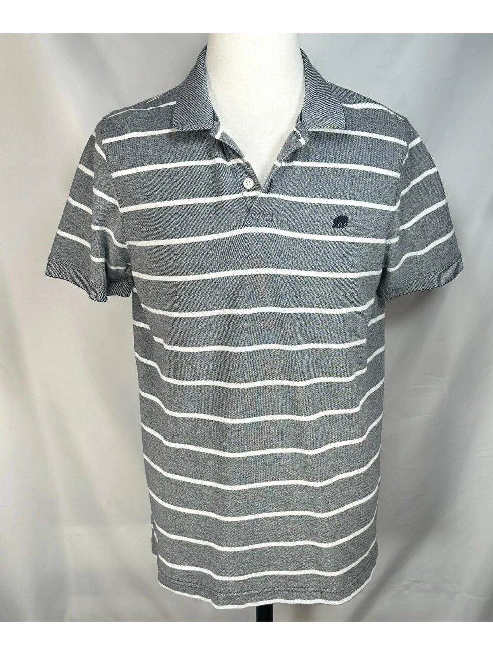 Banana Republic 1/4 Button 100% Cotton Polo Shirt Gray Men L